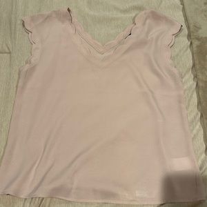 Express Women’s Gramercy Tee Blouse Scalloped Pink Size M